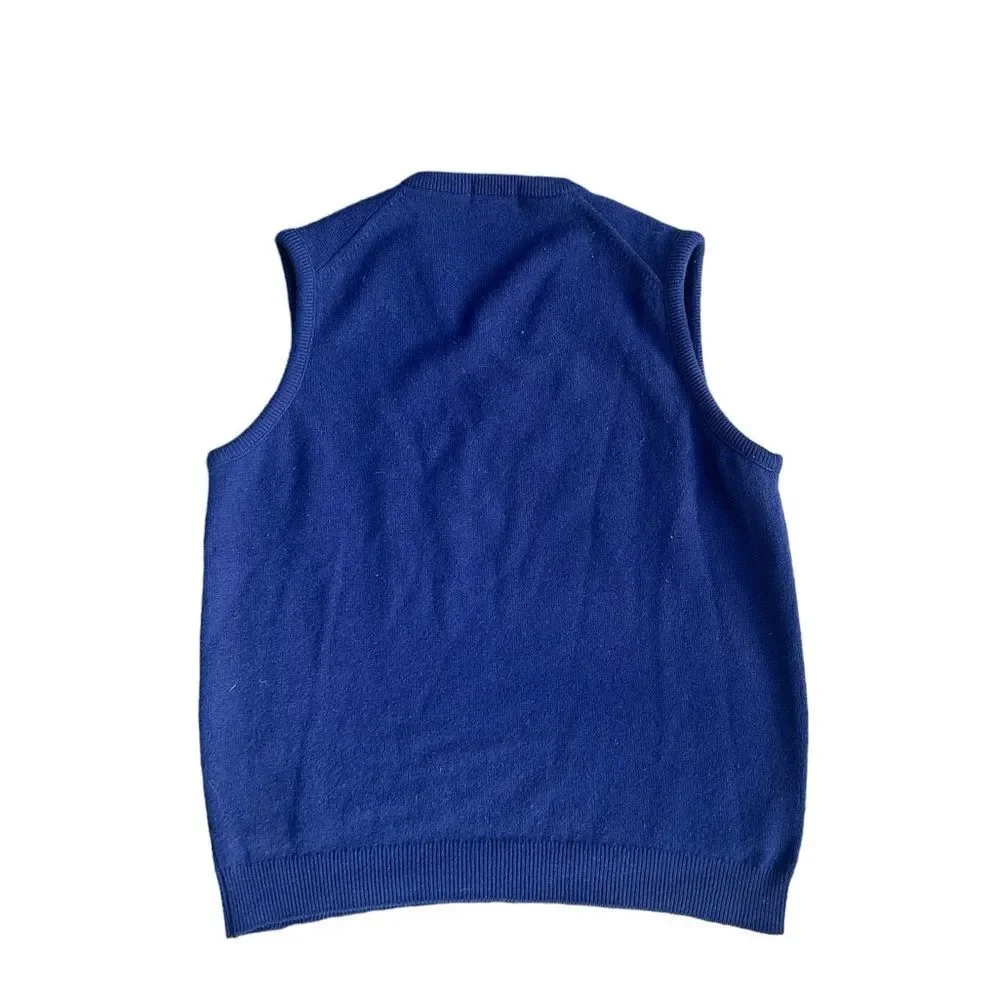 L.L. Bean Vintage England Lambswool Sweater Vest Navy XL